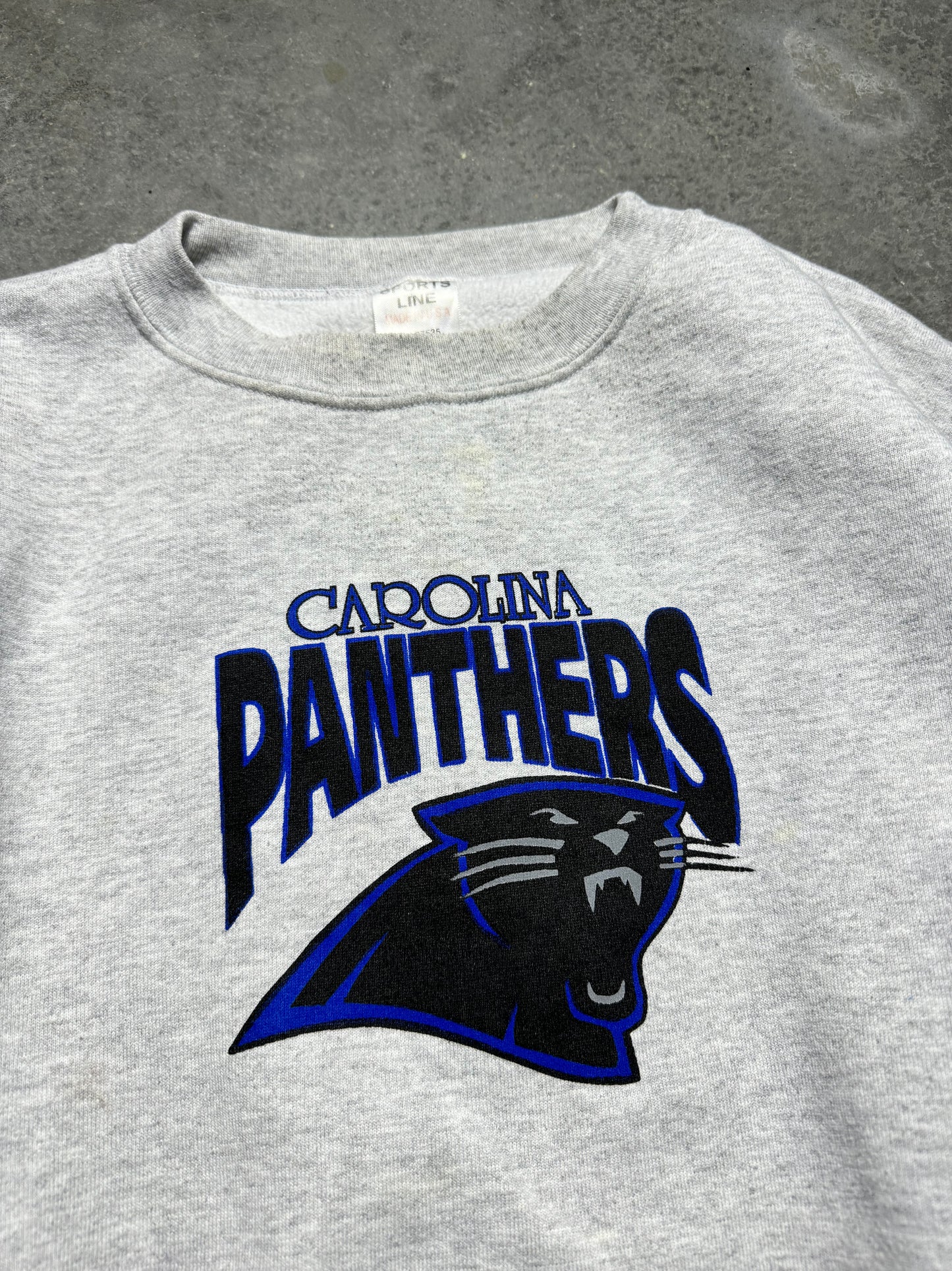 90’s Carolina Panthers Vintage Heather Grey Center Logo NFL Crewneck (XL)