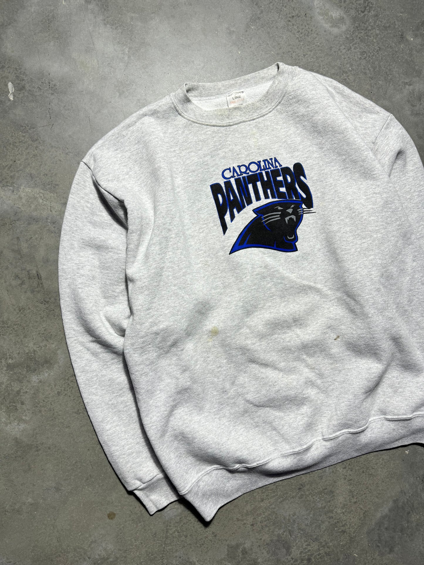 90’s Carolina Panthers Vintage Heather Grey Center Logo NFL Crewneck (XL)