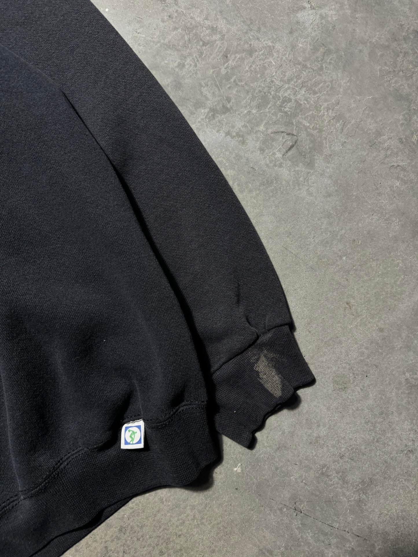 1993 Carolina Panthers Vintage Faded Black Indomitable Spirit Silhouette NFL Crewneck (XL)