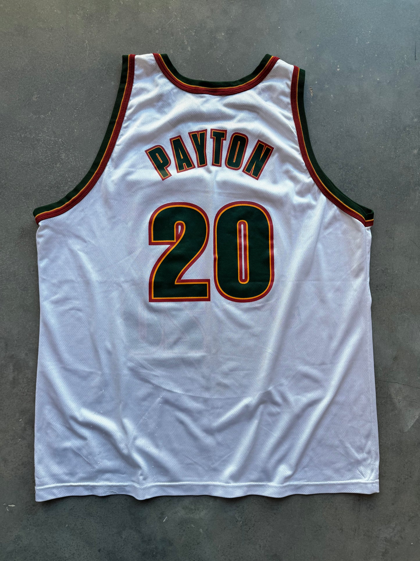 90’s Seattle Supersonics Gary Payton Vintage White Champion NBA Jersey (52/XXL)