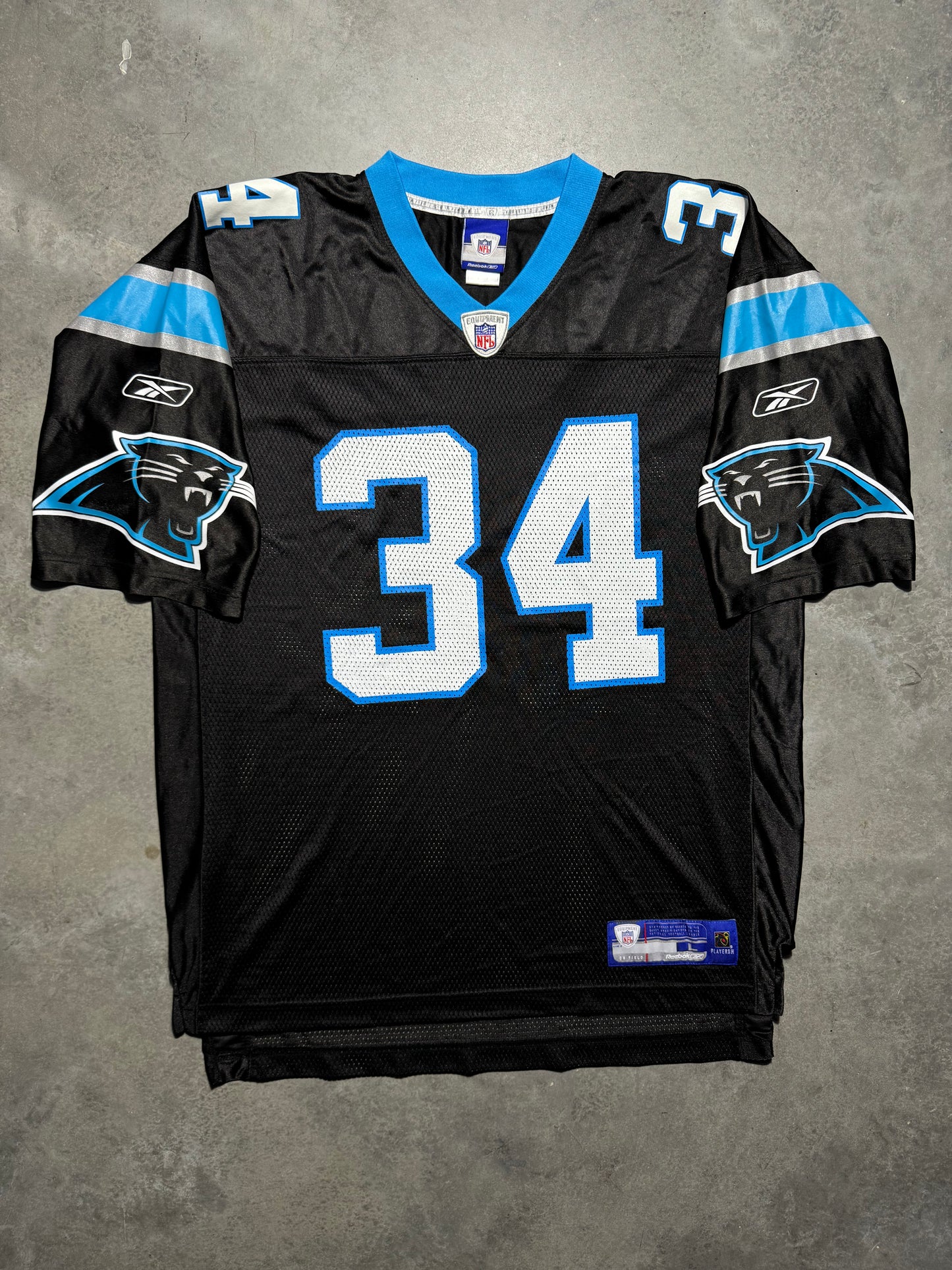 00’s Carolina Panthers DeAngelo Williams Vintage Black Reebok NFL Jersey (Large)