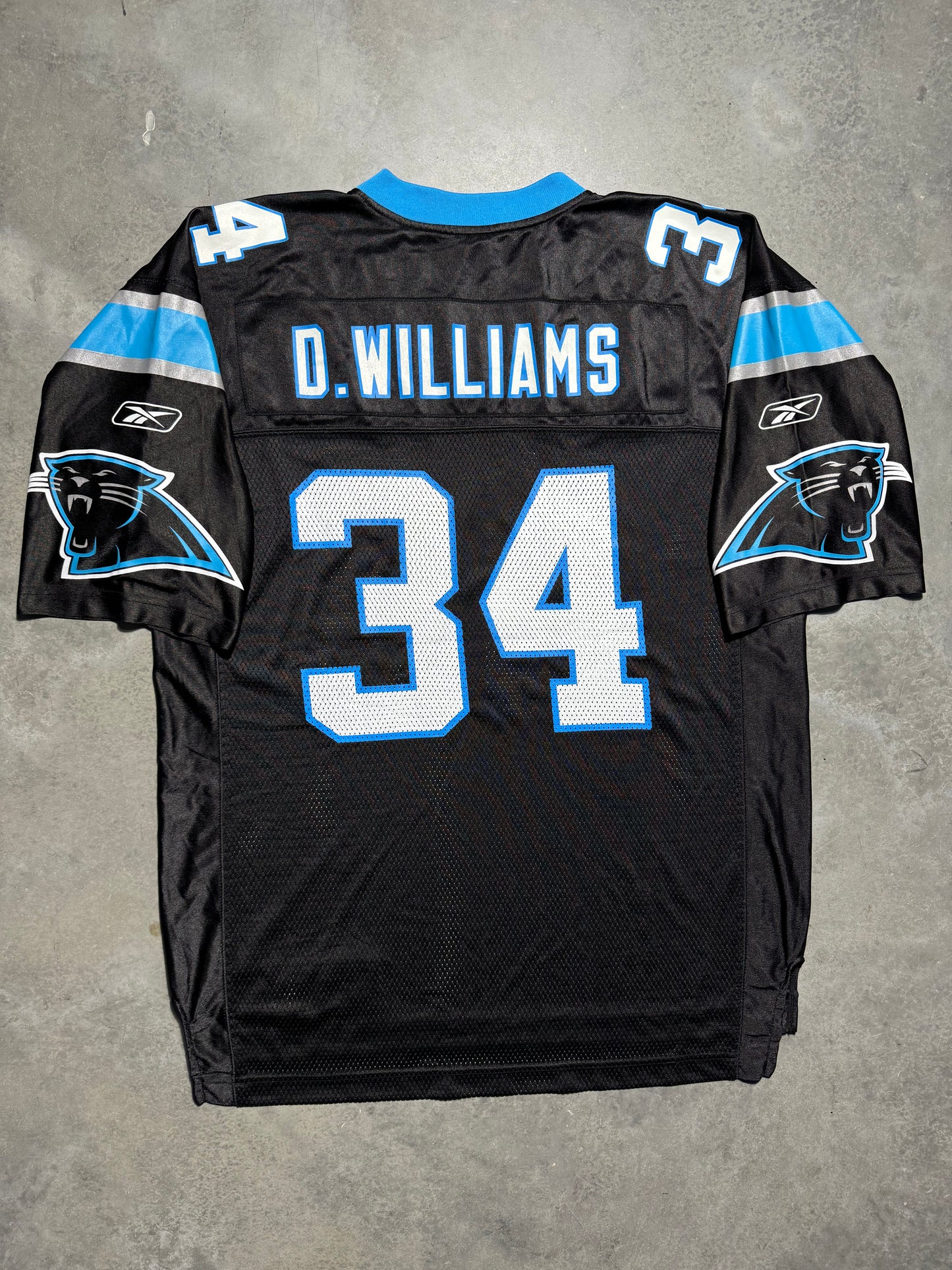 00’s Carolina Panthers DeAngelo Williams Vintage Black Reebok NFL Jersey (Large)
