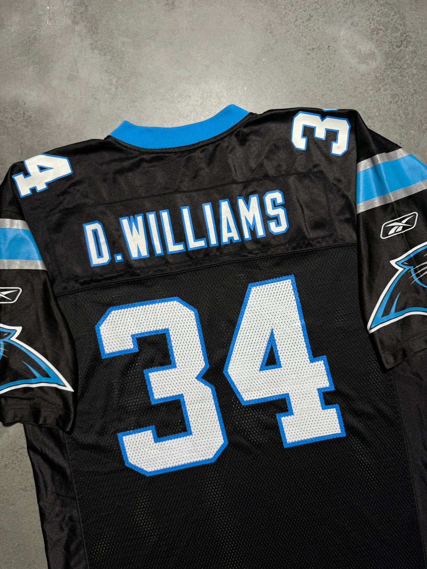 00’s Carolina Panthers DeAngelo Williams Vintage Black Reebok NFL Jersey (Large)