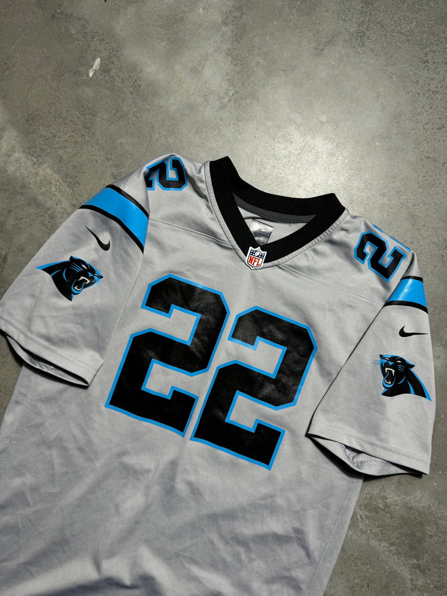 2019 Carolina Panthers Christian McCaffrey Grey Nike NFL Jersey (Youth XL)