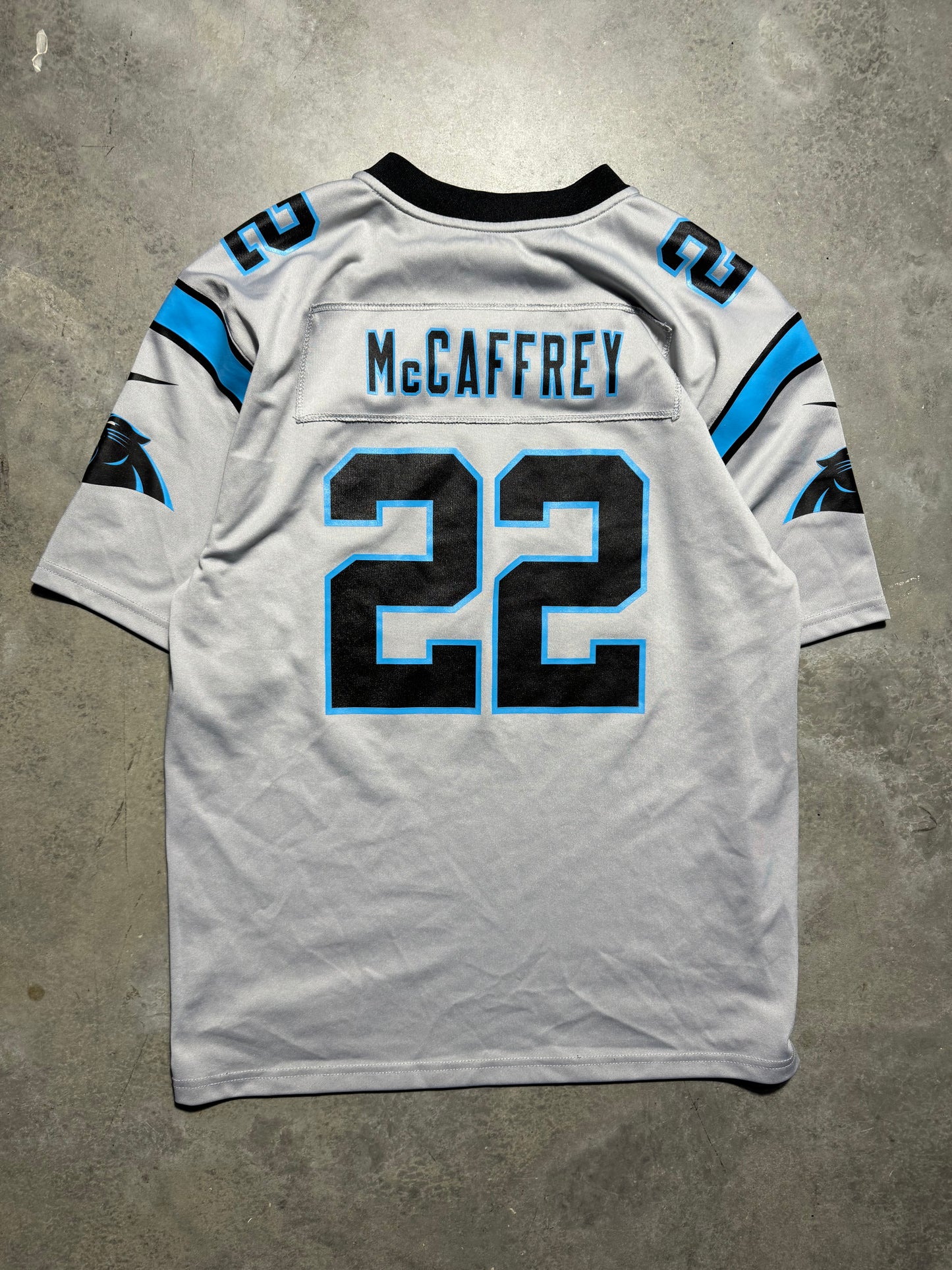 2019 Carolina Panthers Christian McCaffrey Grey Nike NFL Jersey (Youth XL)