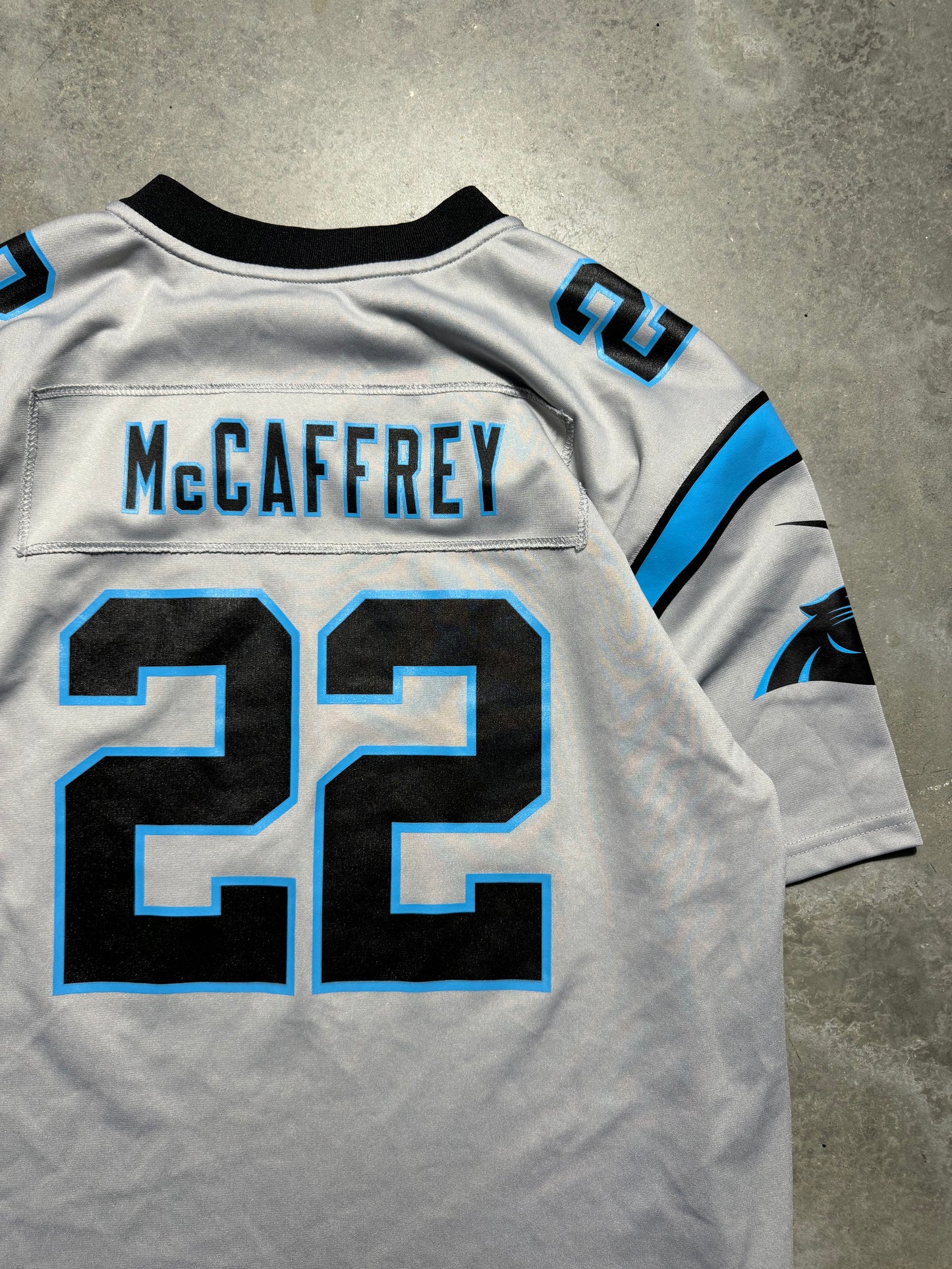 2019 Carolina Panthers Christian McCaffrey Grey Nike NFL Jersey (Youth XL)
