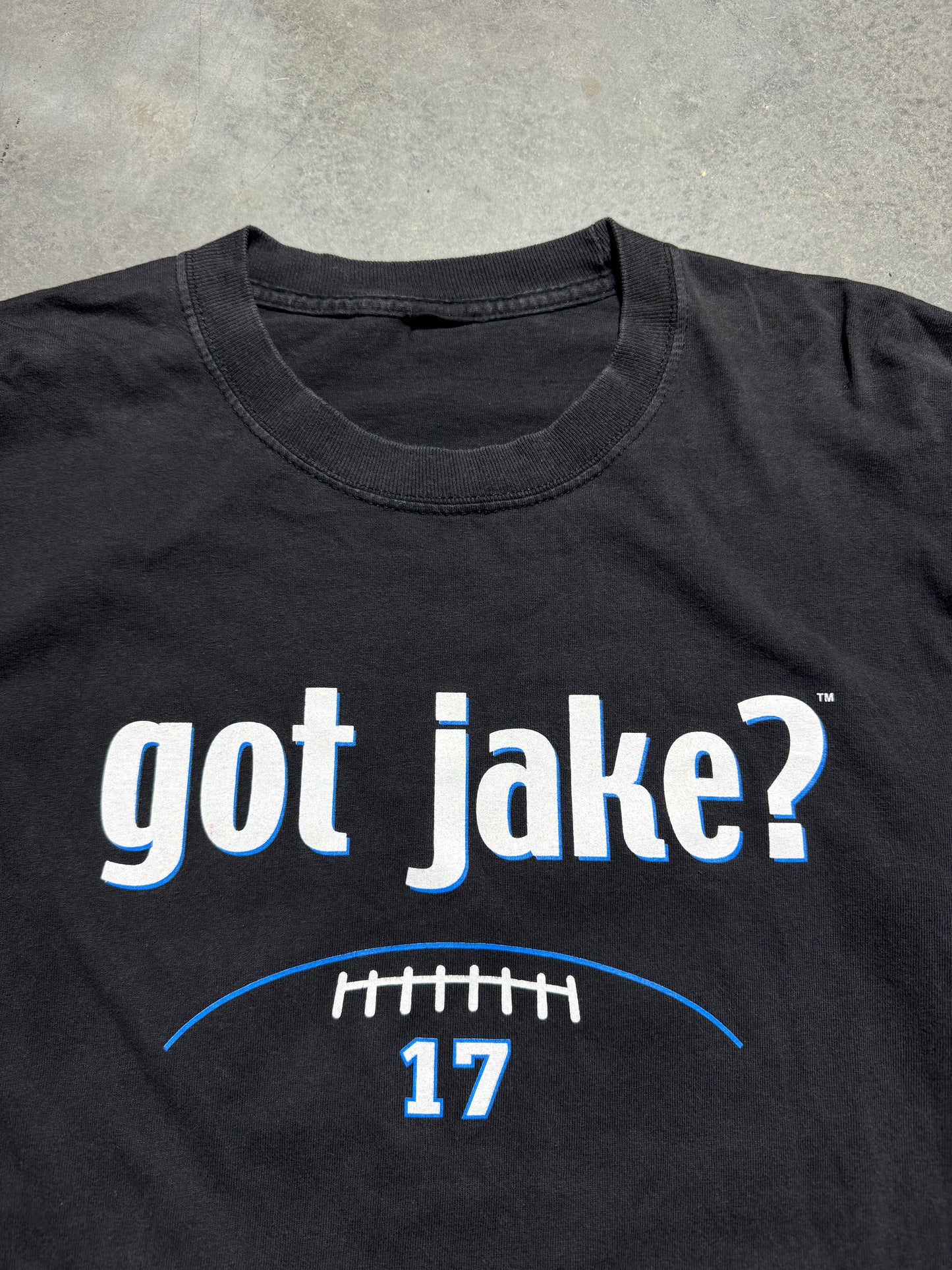 2003 Carolina Panthers Jake Delhomme Vintage Black “Got Jake?” NFL Longsleeve Tee (XL)
