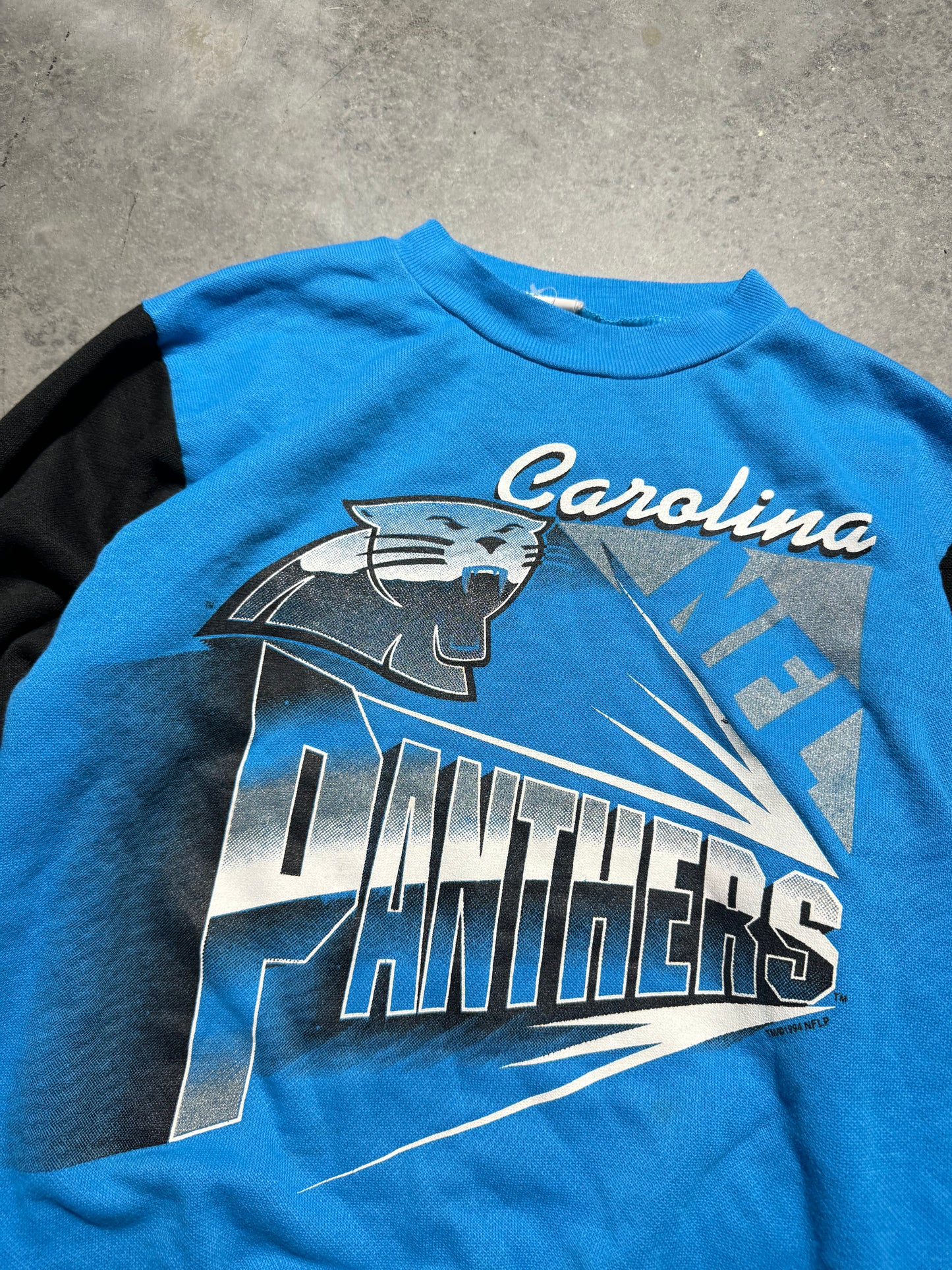 1994 Carolina Panthers Vintage Colorblocked NFL Crewneck (Youth Medium)