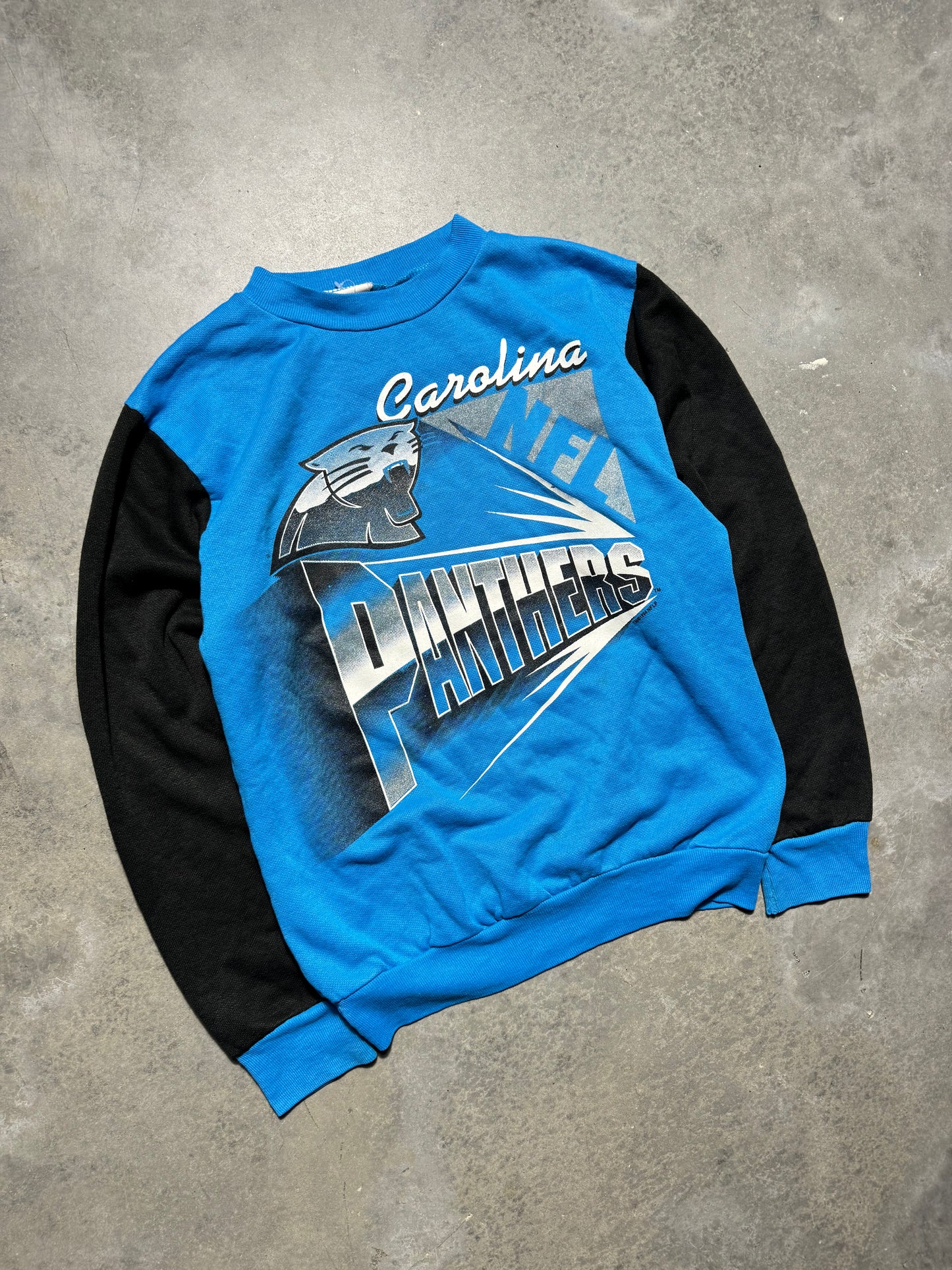 1994 Carolina Panthers Vintage Colorblocked NFL Crewneck (Youth Medium)
