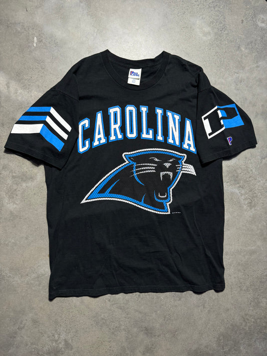 1997 Carolina Panthers Vintags Black Pro Player Multi Logo NFL Tee (XXL)