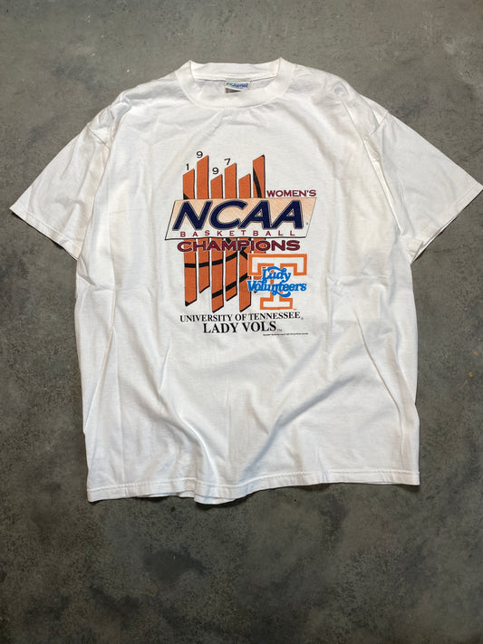 1997 University of Tennessee Lady Volunteers National Champions Logo Vintage Tee (2XL)