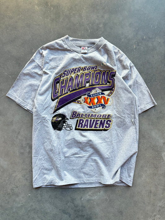 2001 Baltimore Ravens Super Bowl XXXV Champions Vintage NFL Tee - Deadstock (XL)