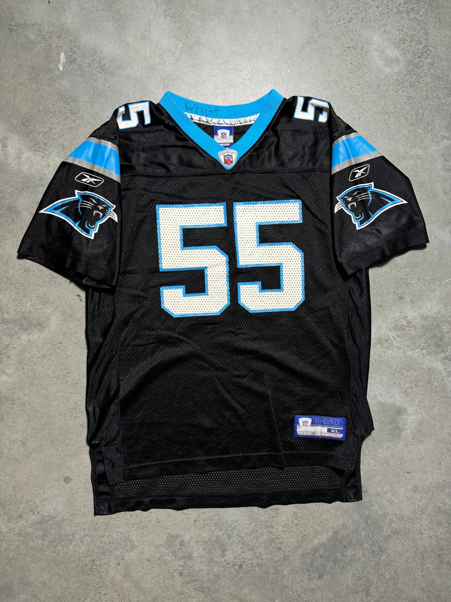 00’s Carolina Panthers Dan Morgan Vintage Black Reebok NFL Jersey (Youth XL)