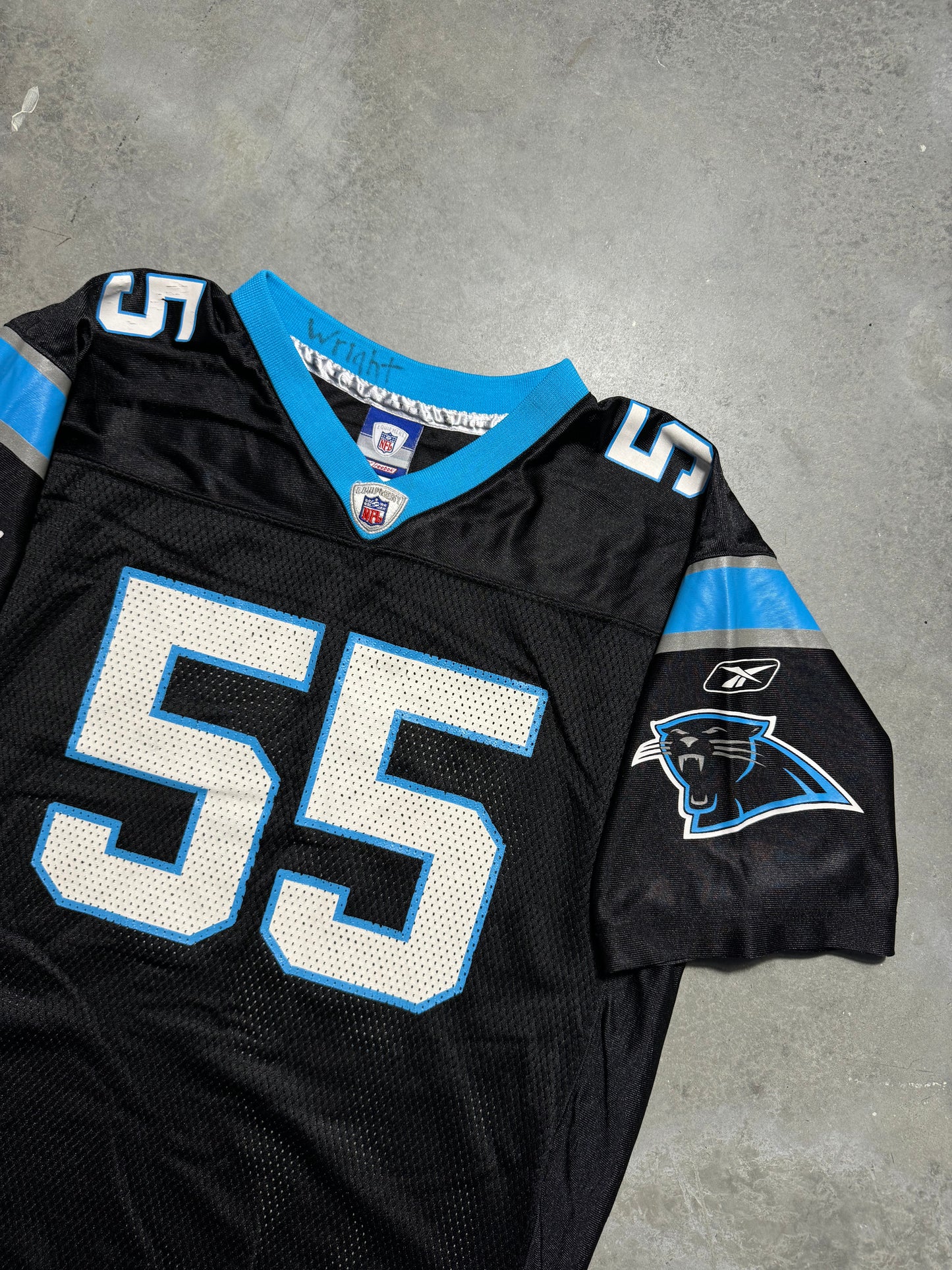 00’s Carolina Panthers Dan Morgan Vintage Black Reebok NFL Jersey (Youth XL)