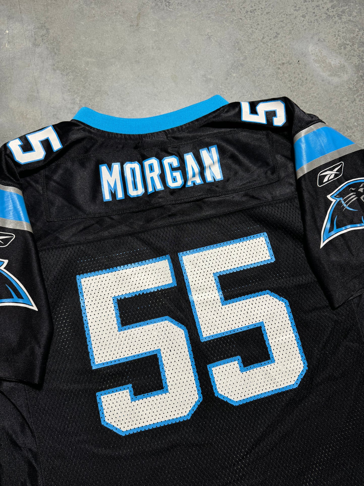 00’s Carolina Panthers Dan Morgan Vintage Black Reebok NFL Jersey (Youth XL)