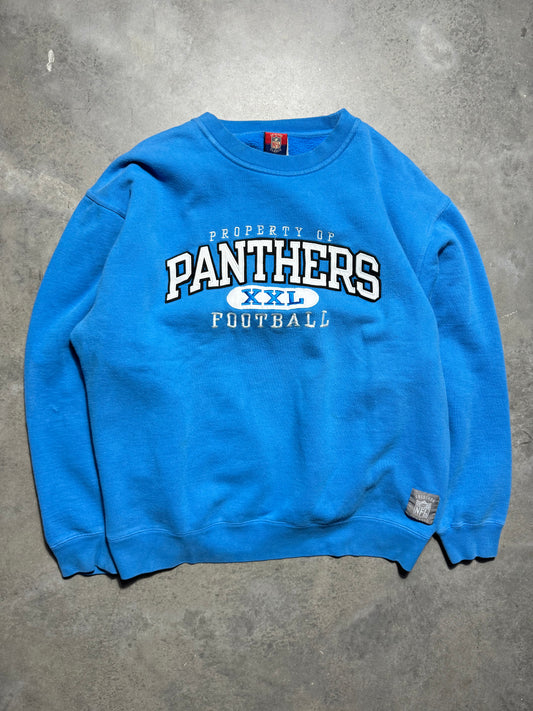 2003 Carolina Panthers Vintage Electric Blue Heavyweight Reebok Gridiron Classic NFL Crewneck (Large)