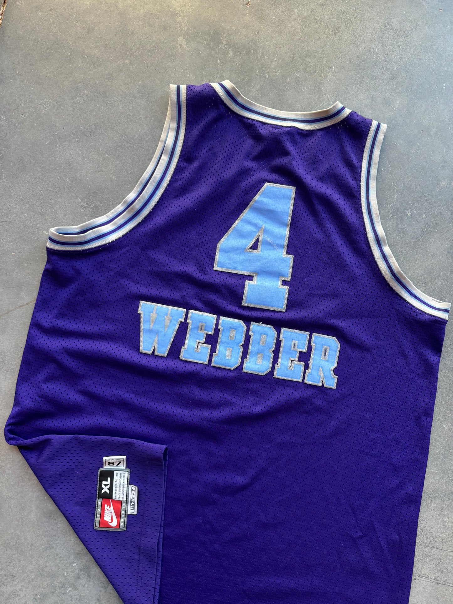 00’s Sacramento Kings Chris Webber Vintage 1987 Nike Rewind Series Throwback NBA Swingman Stitched Jersey (XL)