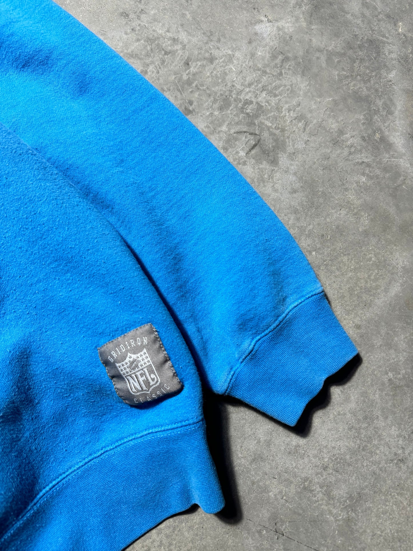2003 Carolina Panthers Vintage Electric Blue Heavyweight Reebok Gridiron Classic NFL Crewneck (Large)