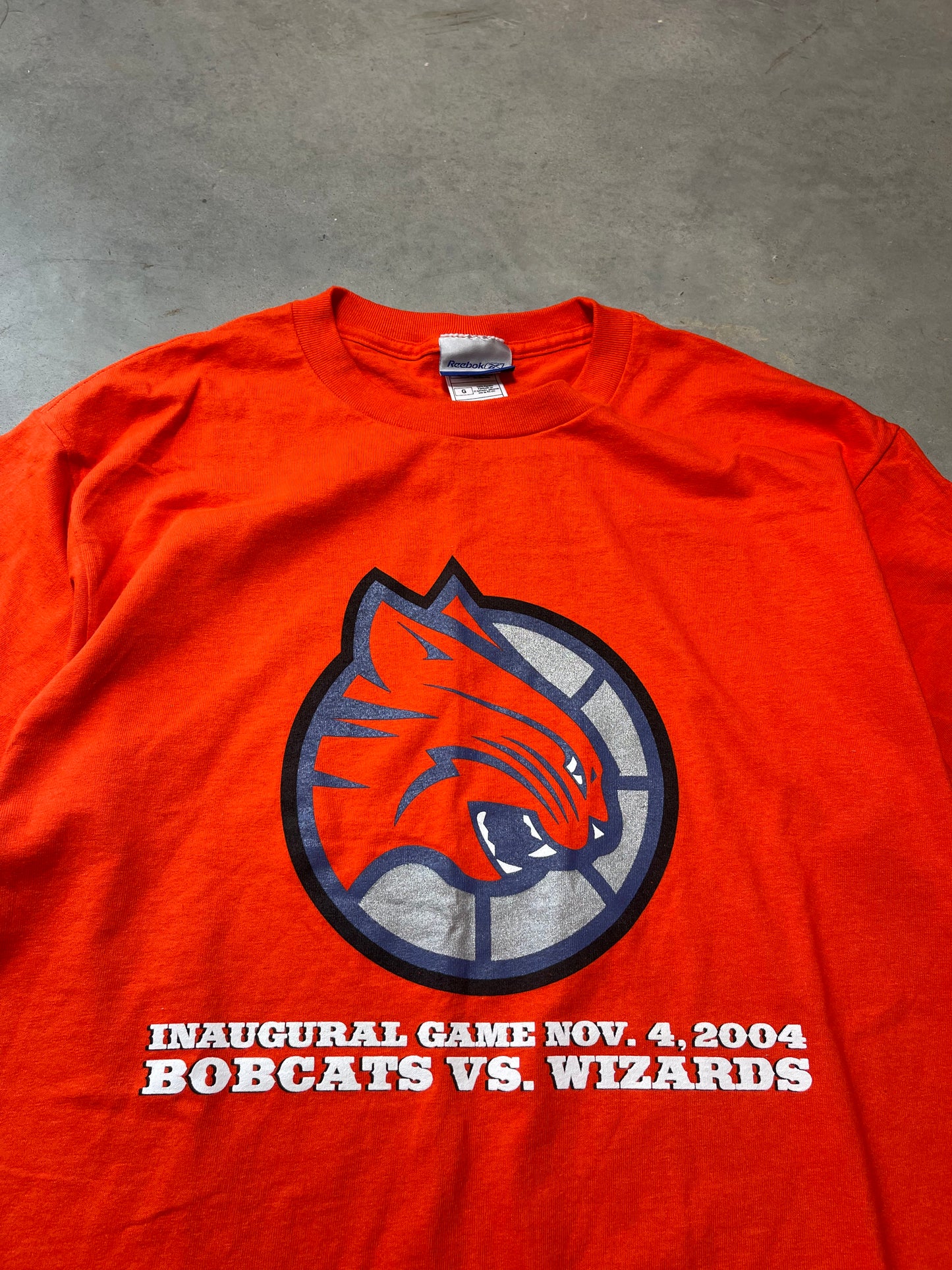 2004/2005 Charlotte Bobcats Inaugural Season First Home Game Reebok NBA Tee (Large)