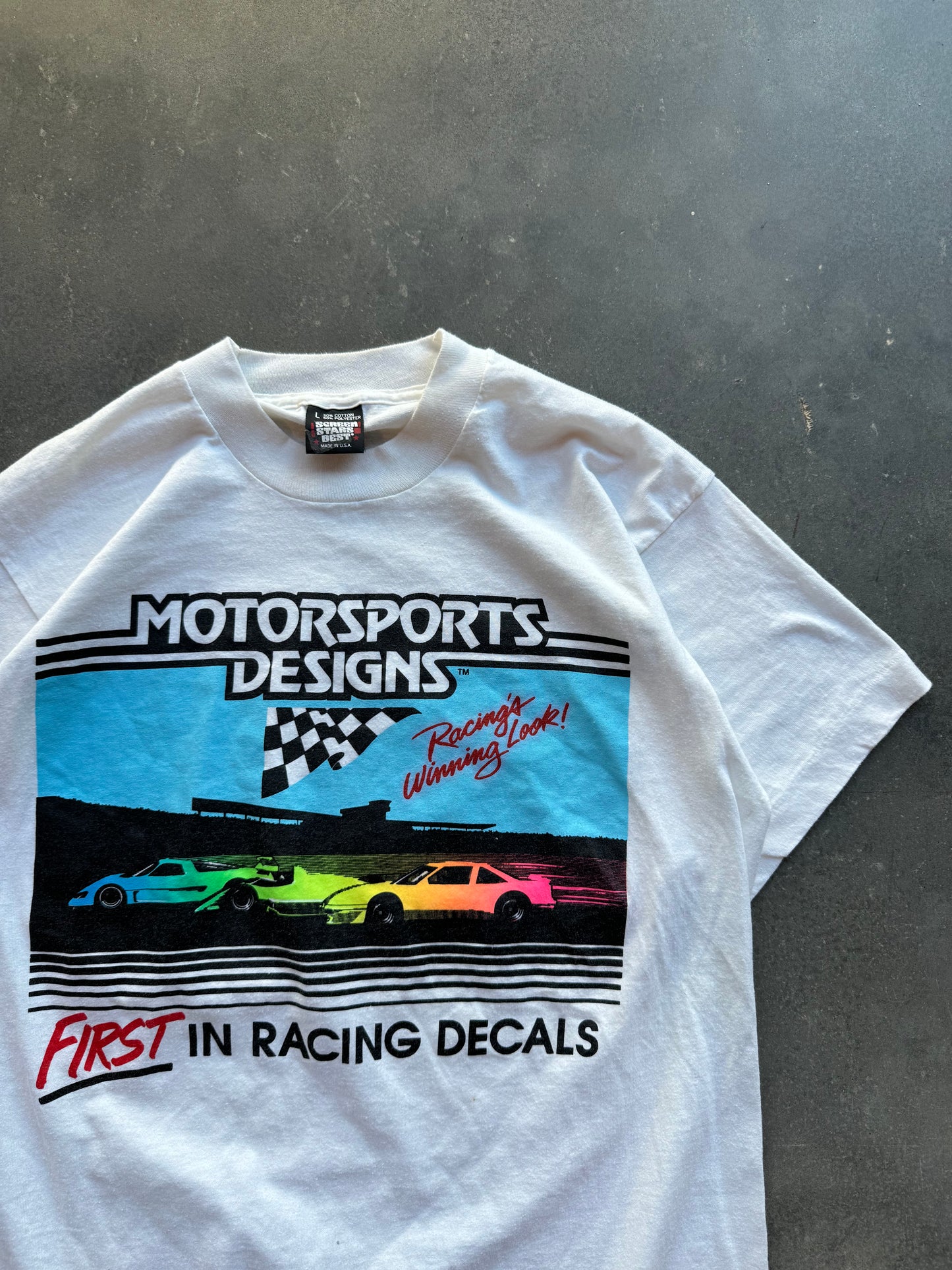 90’s Motorsports Designs Vintage Racing Decals Tee (Medium)