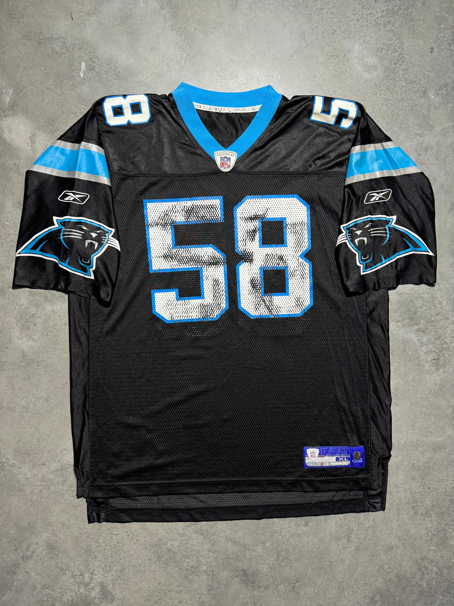 2006 Carolina Panthers Thomas Davis Vintage Black Reebok NFL Jersey (XL)
