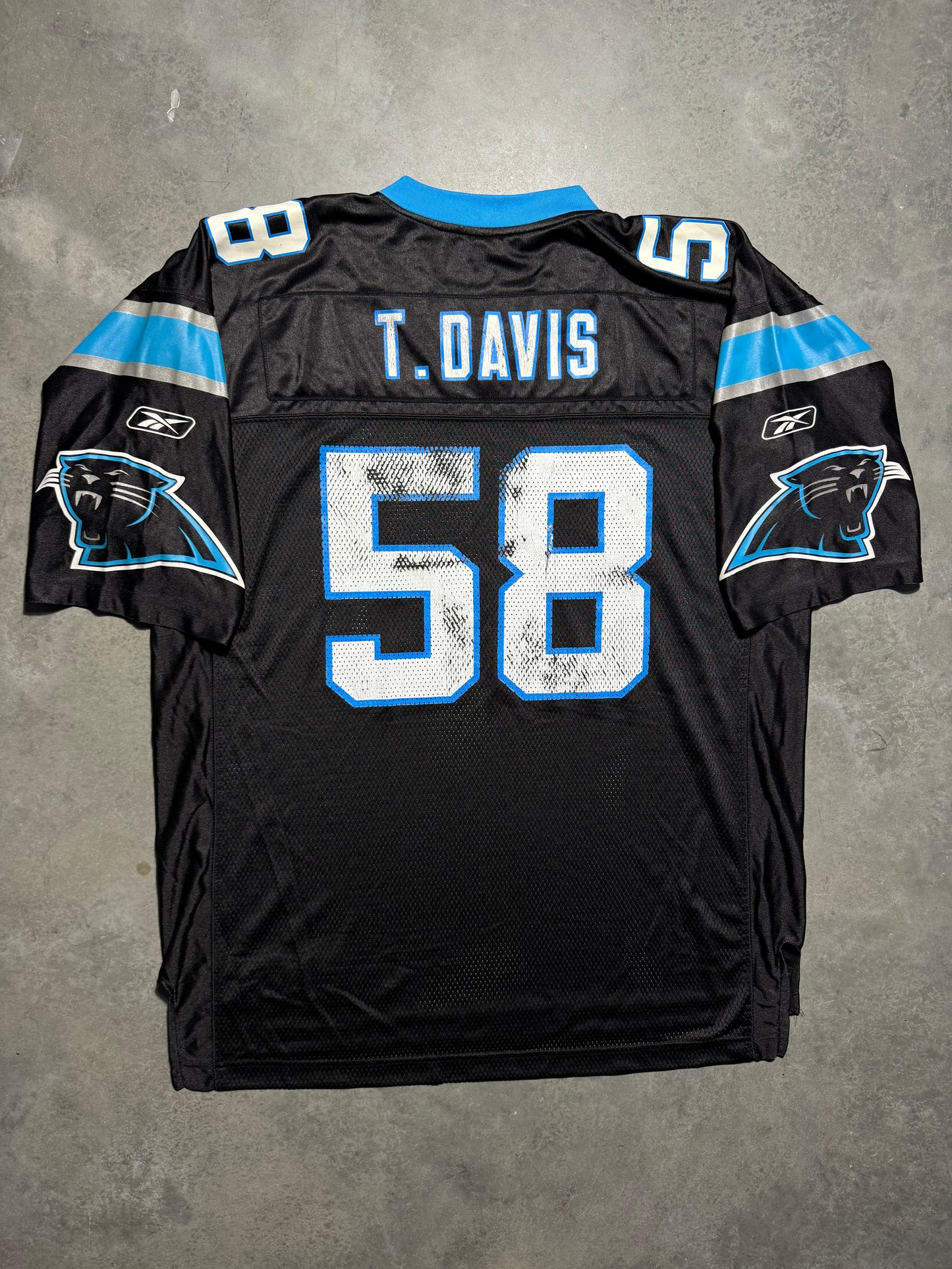 2006 Carolina Panthers Thomas Davis Vintage Black Reebok NFL Jersey (XL)