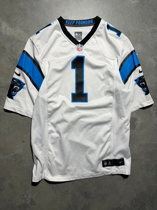 2013 Carolina Panthers Cam Newton White Nike NFL Jersey (XL)