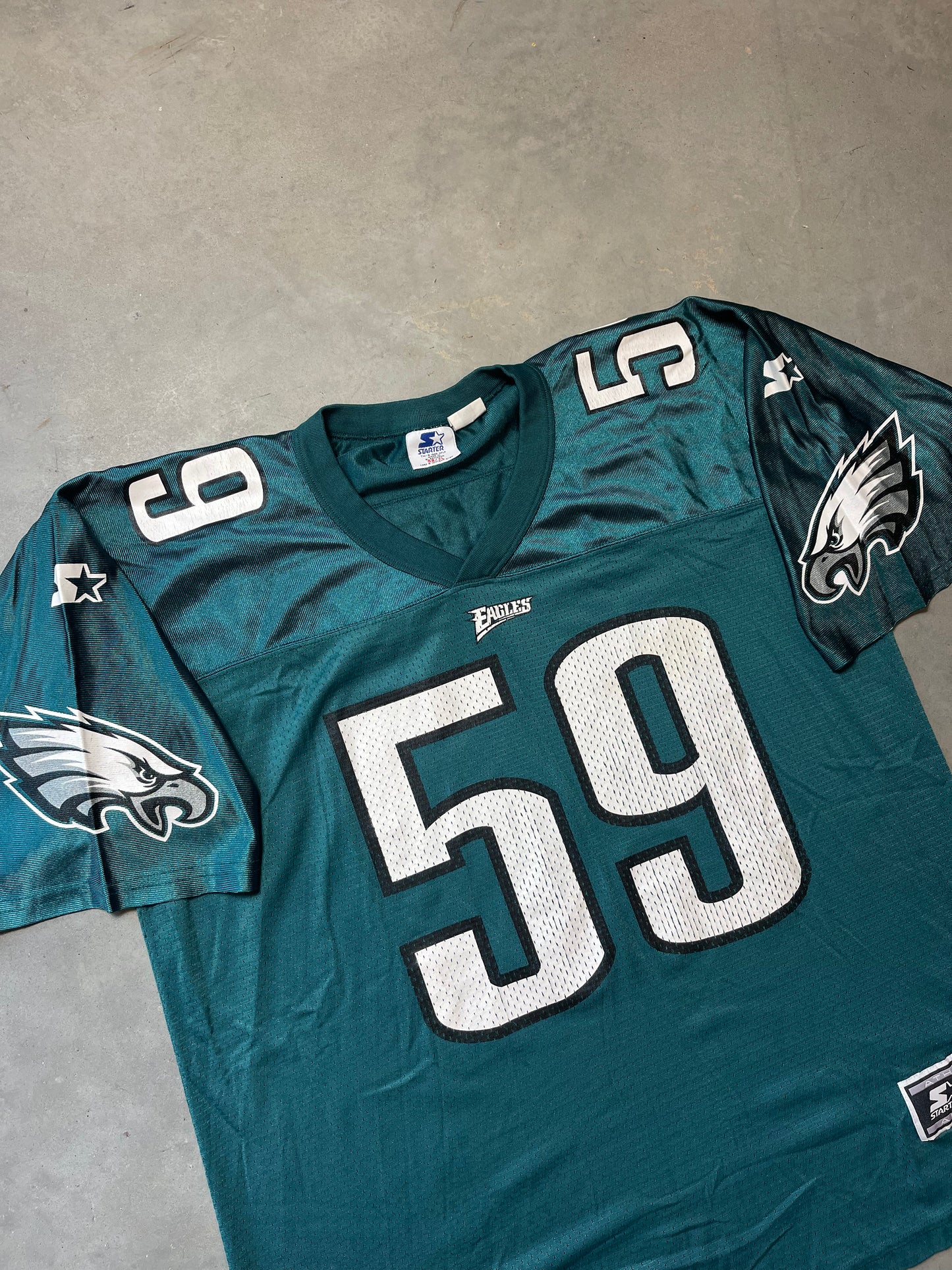 90’s Philadelphia Eagles Mike Mamula Vintage Starter NFL Jersey (52/XL)