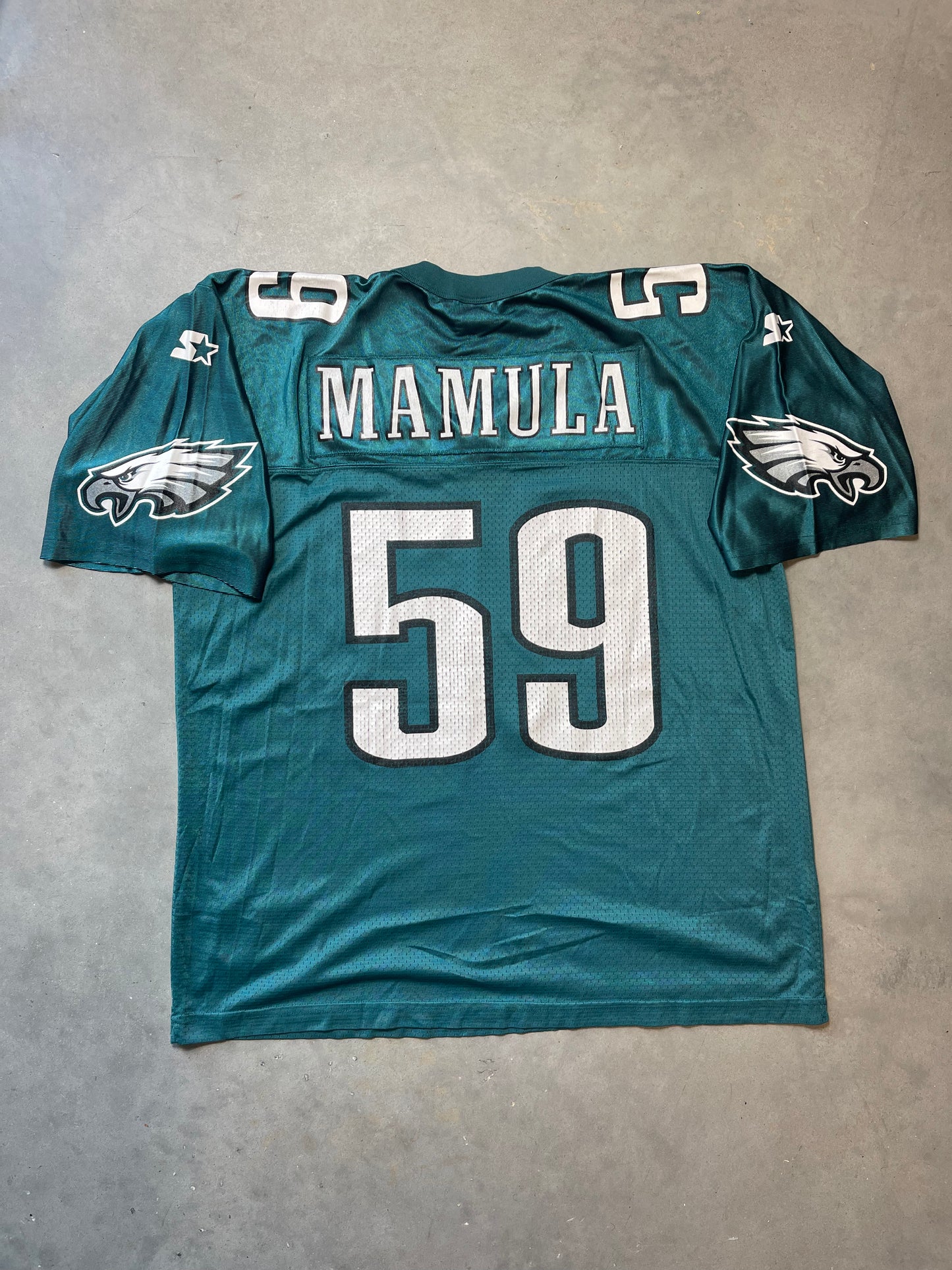 90’s Philadelphia Eagles Mike Mamula Vintage Starter NFL Jersey (52/XL)