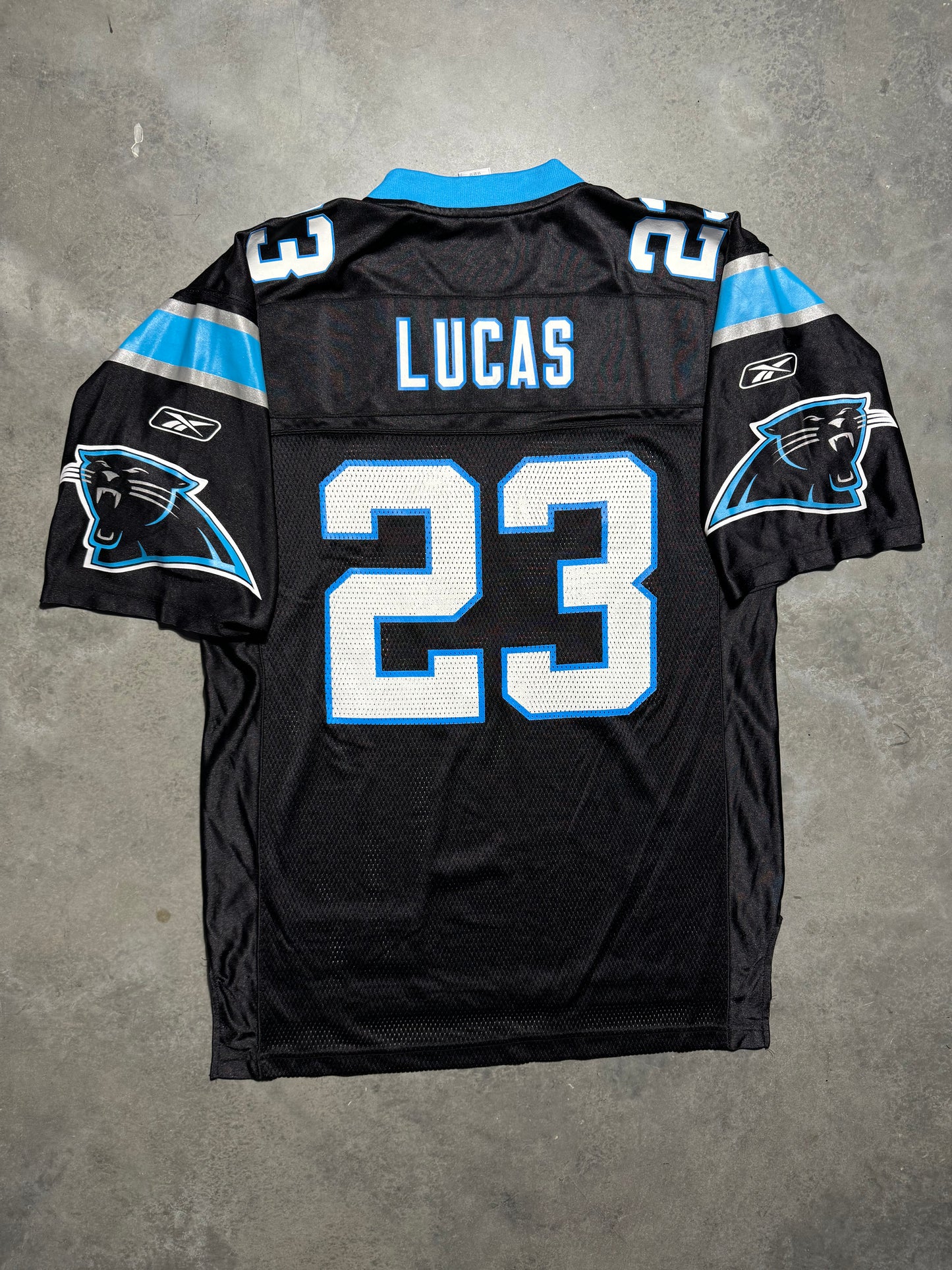 00’s Carolina Panthers Ken Lucas Vintage Black Reebok NFL Jersey (Medium)