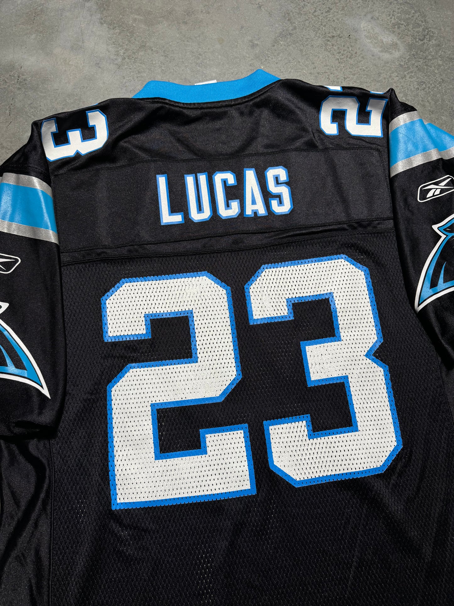00’s Carolina Panthers Ken Lucas Vintage Black Reebok NFL Jersey (Medium)