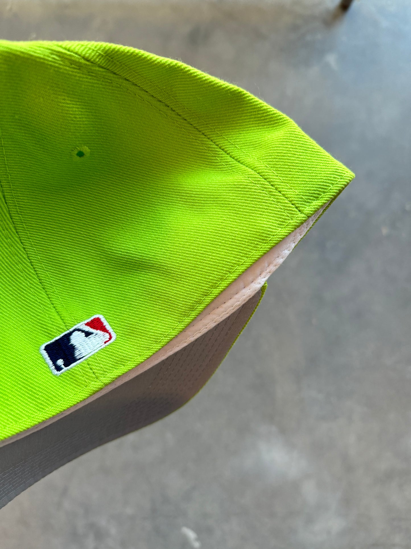 90’s New York Yankees Vintage Lime Green/Navy Vintage MLB Fitted Hat (7 1/2) - Deadstock