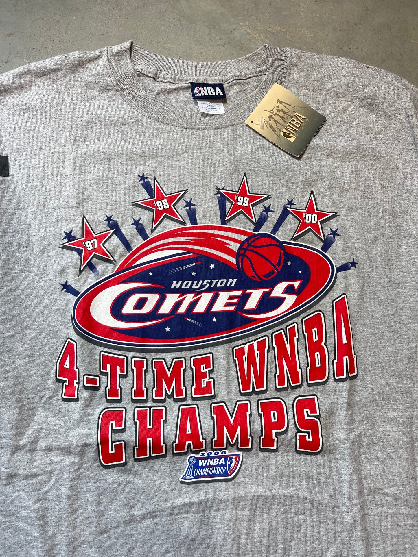 2000 Houston Comets Vintage 4-Time WNBA Champions Tee - Deadstock (XXL)