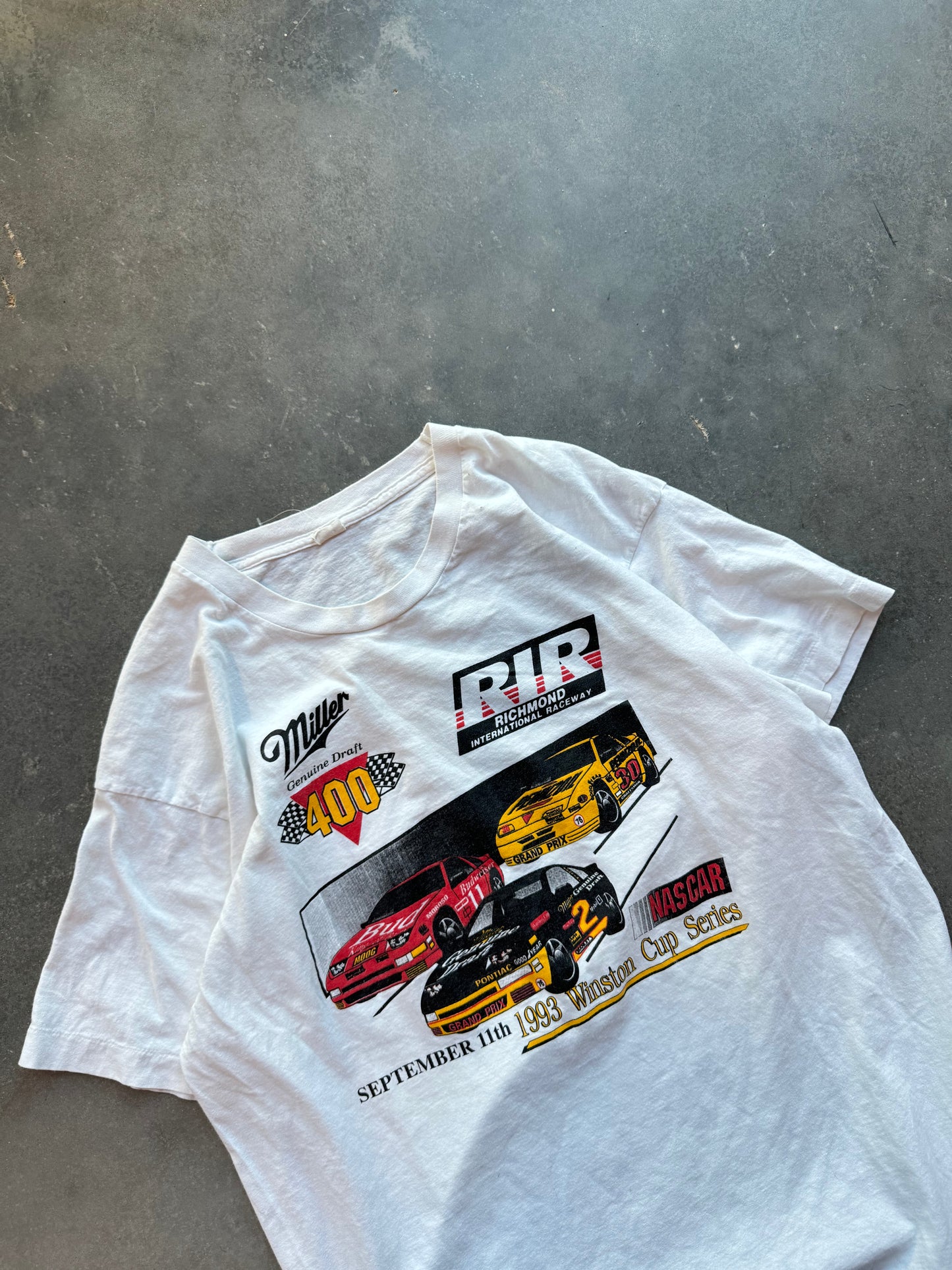 1993 Miller Genuine Draft Vintage Richmond International Raceway NASCAR Tee (XL)