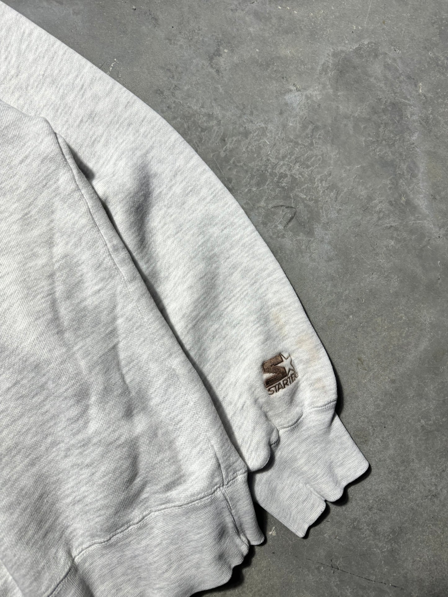 1993 Carolina Panthers Vintage Heather Grey Distressed Starter NFL Crewneck (XXL)