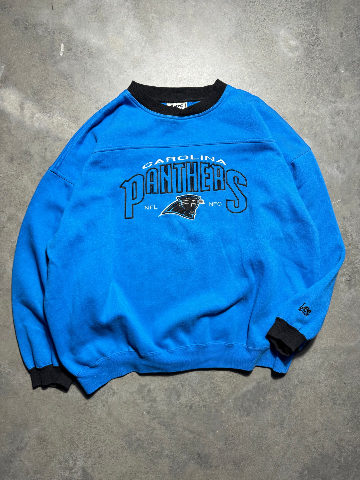 90’s Carolina Panthers Vintage Lee Sport Heavyweight Embroidered NFL Crewneck (XXL)