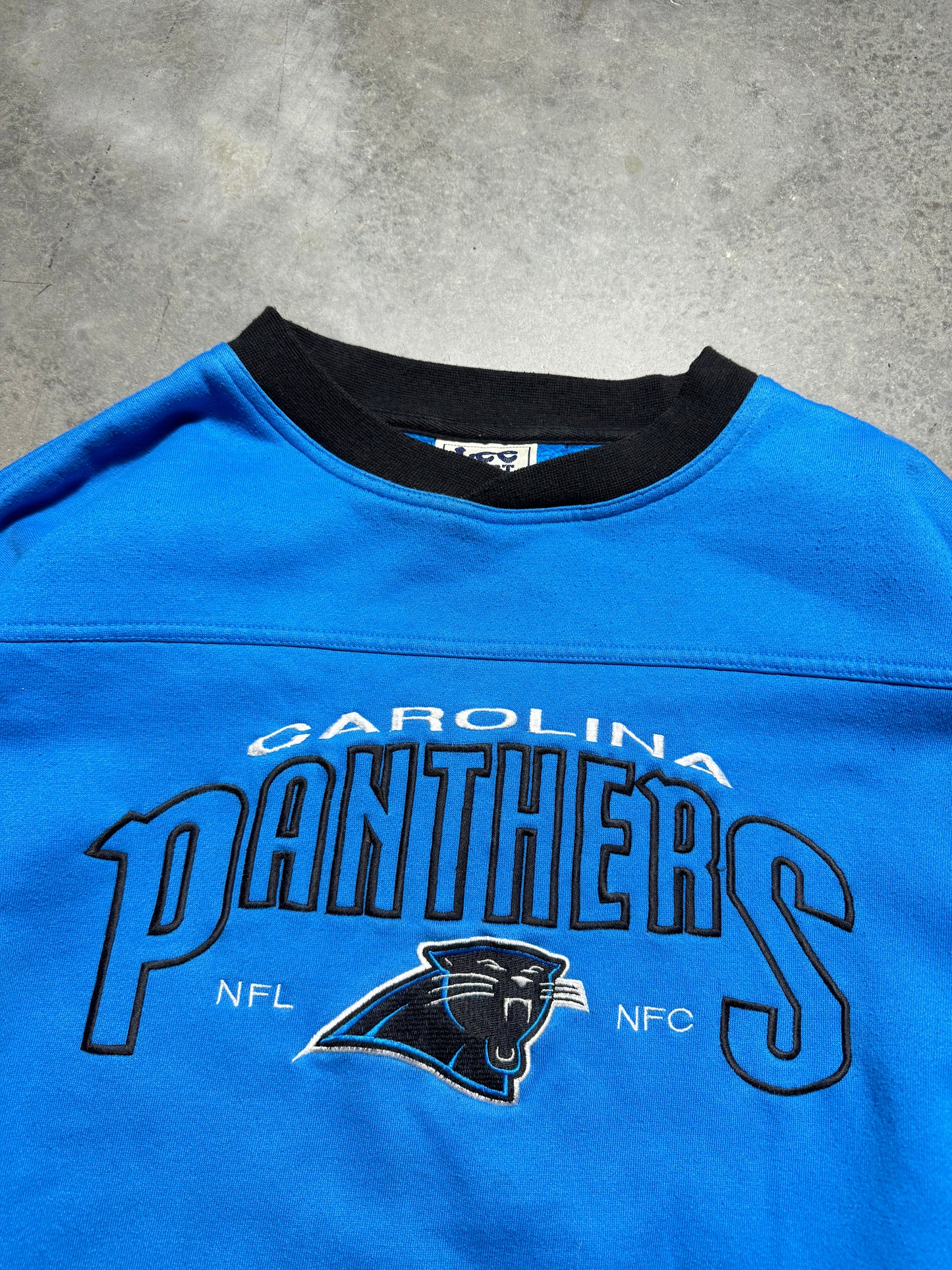 90’s Carolina Panthers Vintage Lee Sport Heavyweight Embroidered NFL Crewneck (XXL)