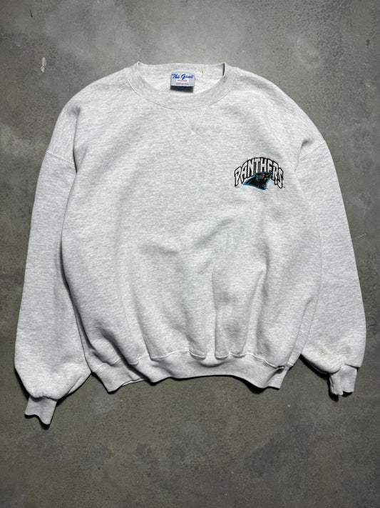 90’s Carolina Panthers Vintage Heather Grey The Game Embroidered NFL Crewneck (XXL)