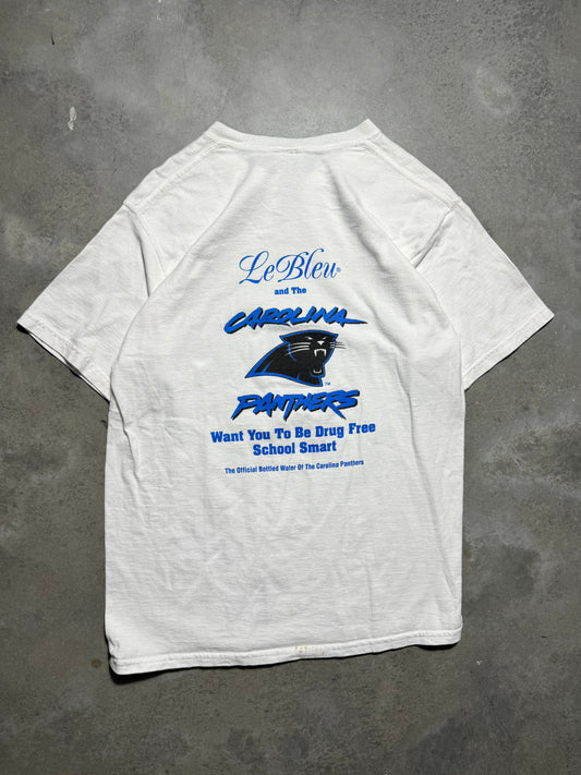 90’s Carolina Panthers x Le Bleu Vintage White Water Bottle Sponsor NFL Tee (Medium)