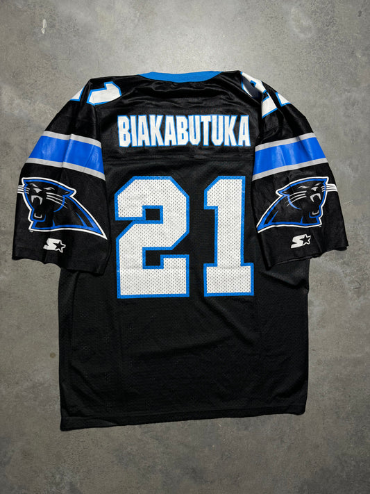 90’s Carolina Panthers Tim Biakabutuka Vintage Black Starter NFL Jersey (Large)