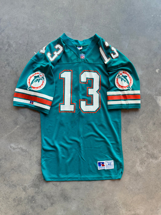 90’s Miami Dolphins Dan Marino Vintage Russell Athletic Teal NFL Jersey (40/Large)