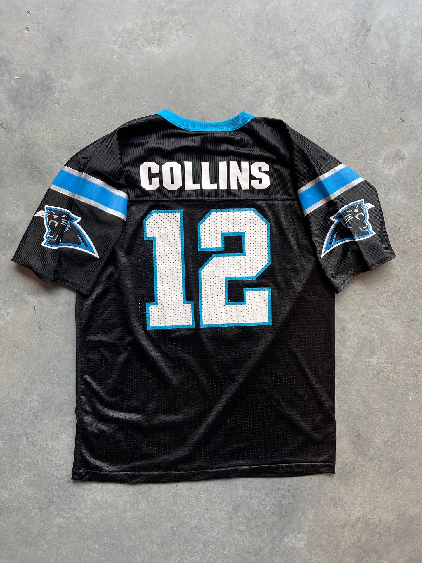 90’s Carolina Panthers Kerry Collins Vintage Logo Athletic NFL Jersey (Youth Large)