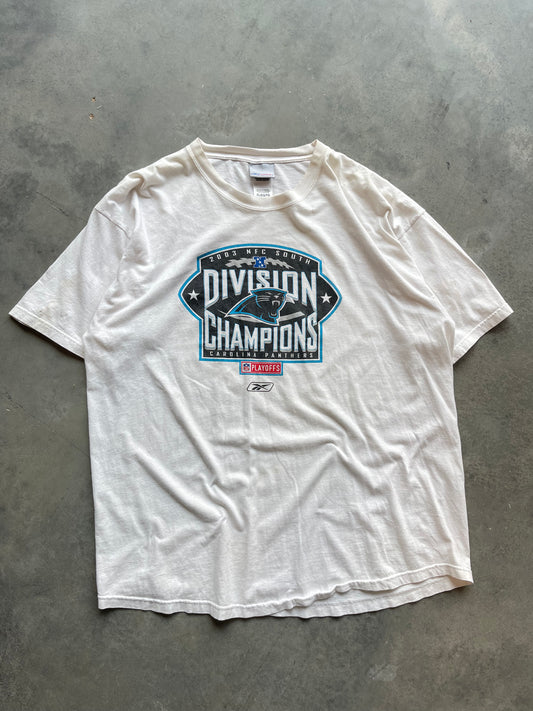 2003 Carolina Panthers NFC South Division Champions Vintage Reebok NFL Playoffs Tee (XL)