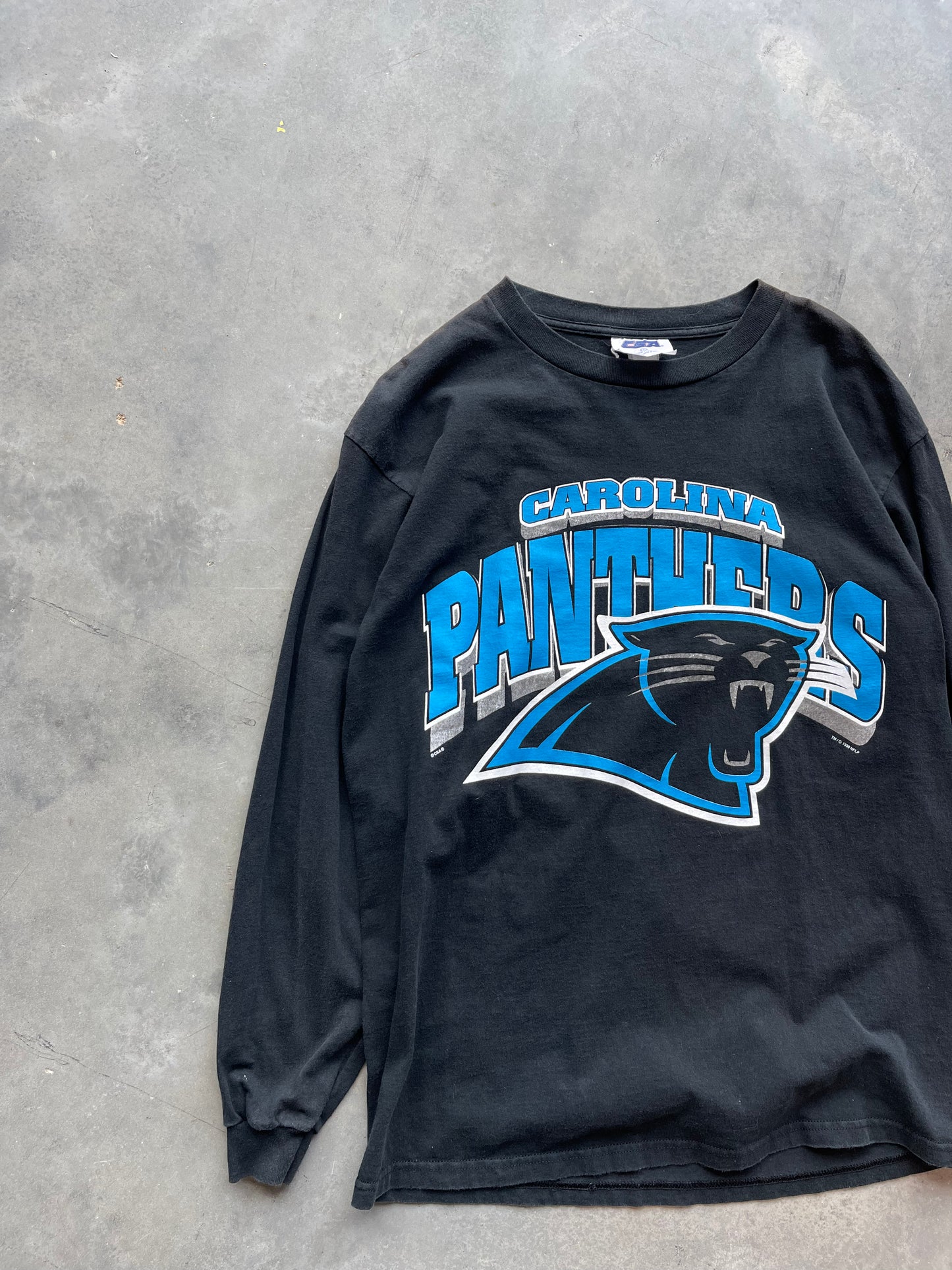 1998 Carolina Panthers Vintage Arch Logo NFL Longsleeve Tee (Large)