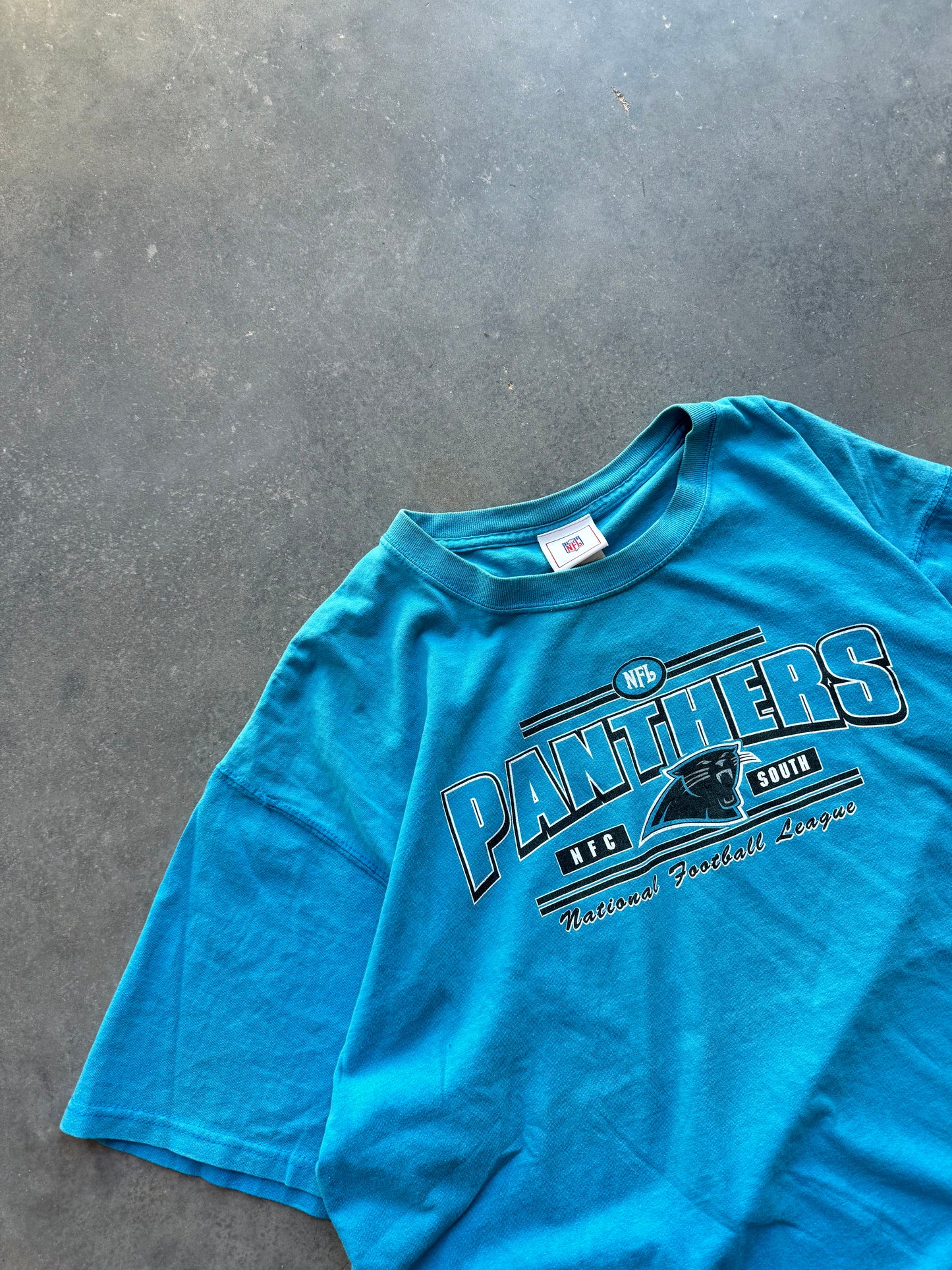 00’s Carolina Panthers Vintage Electric Blue NFC South NFL Tee (XL)