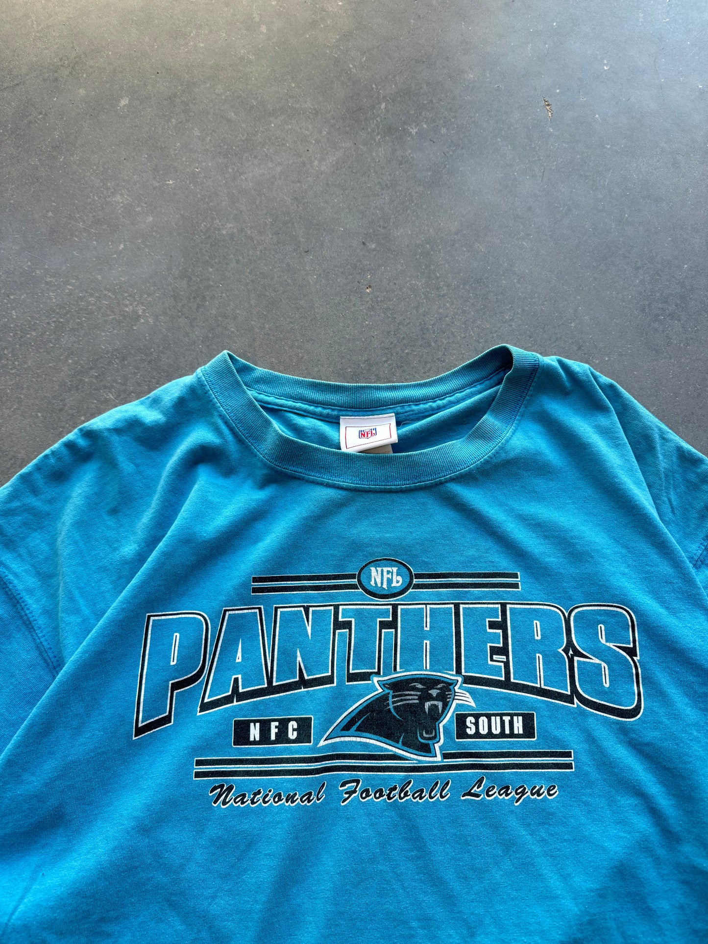 00’s Carolina Panthers Vintage Electric Blue NFC South NFL Tee (XL)