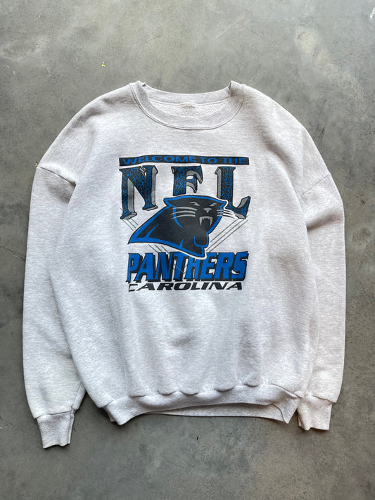 1993 Carolina Panthers Vintage “Welcome to the NFL” Heather Grey Crewneck (XL)