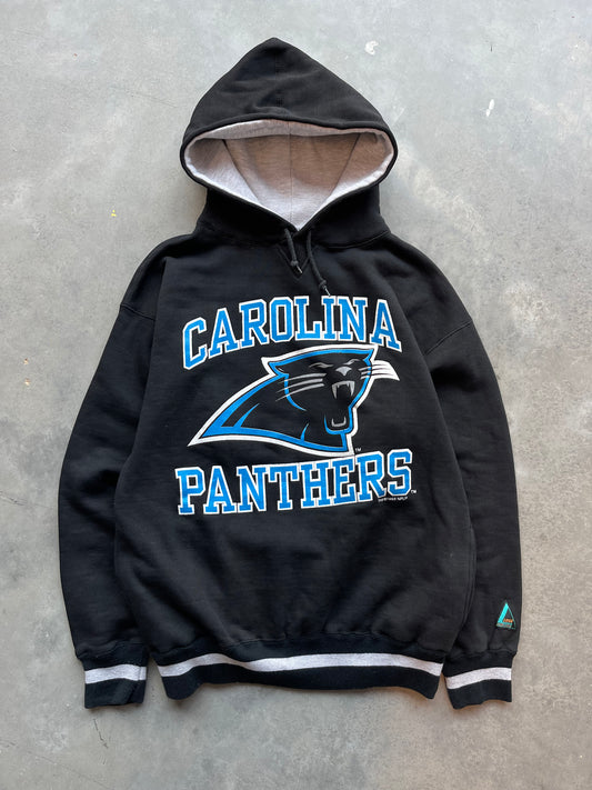 1993 Carolina Panthers Vintage Logo Athletic Block Letter Heavyweight NFL Hoodie (Large)