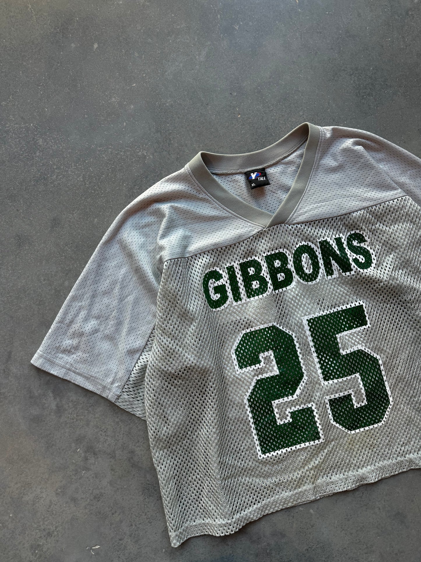 90’s Gibbons Vintage Grey/Green Mesh Practice Football Jersey (XL)