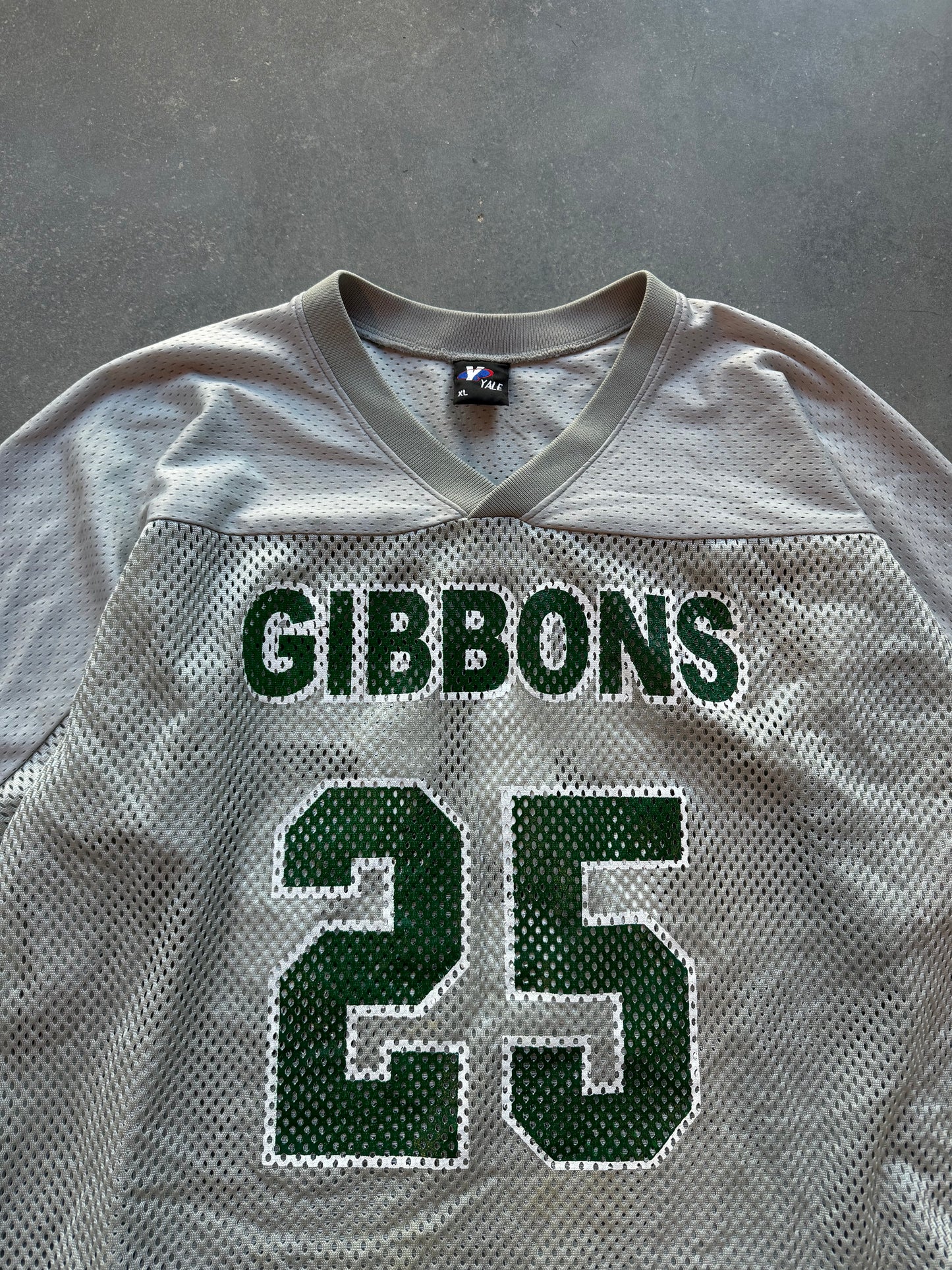 90’s Gibbons Vintage Grey/Green Mesh Practice Football Jersey (XL)